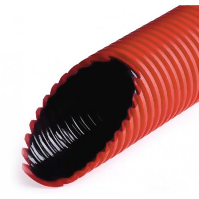 Труба гофрированная защитная ПНД красная двухслойная для прокладки кабеля